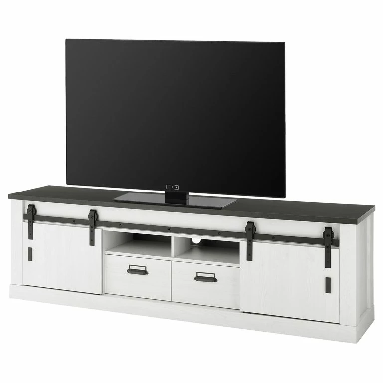 loftscape Ridgevalley Meuble TV Shutter II – Imitation pin blanc