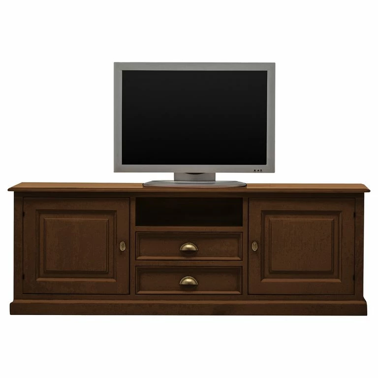 Loftscape Ridgevalley Meuble TV Sollerön – Pin Marron / Laiton