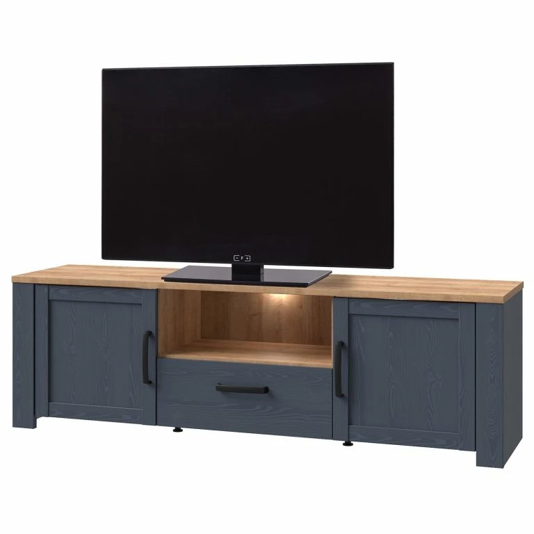 loftscape Ridgevalley Meuble TV Vassia – Imitation chêne Navy / Imitation chêne Riviera