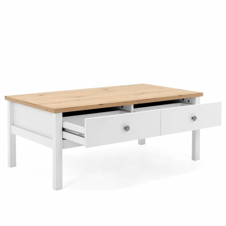 Loftscape Ridgevalley Table Basse Bombita – Blanc / Imitation Chêne Artisan