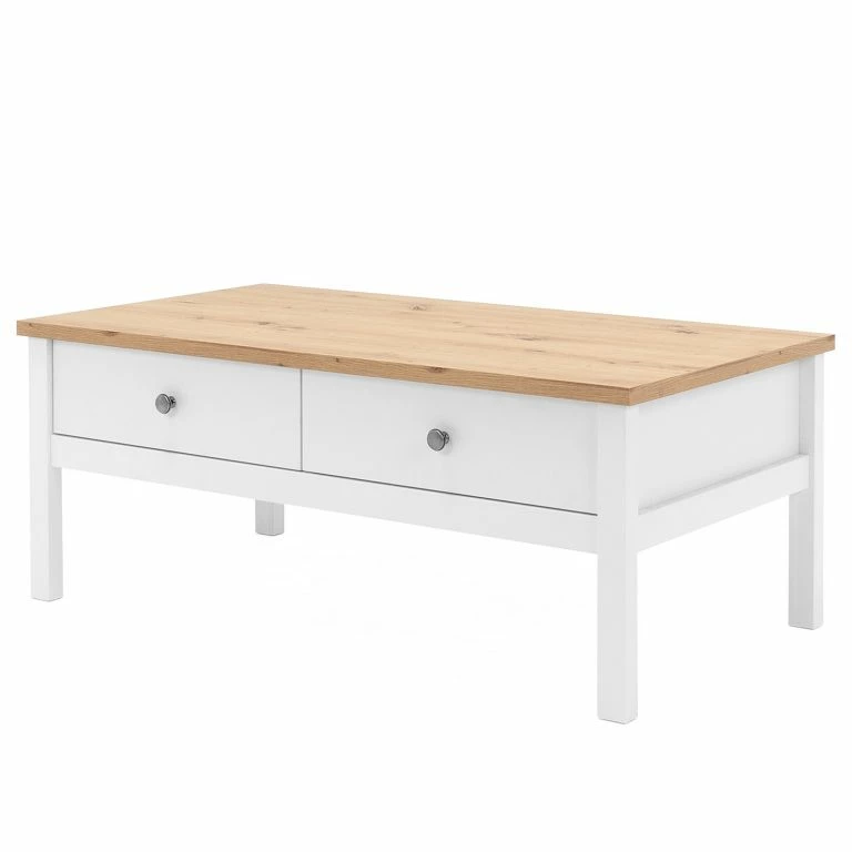 loftscape Ridgevalley Table basse Bombita – Blanc / Imitation chêne artisan