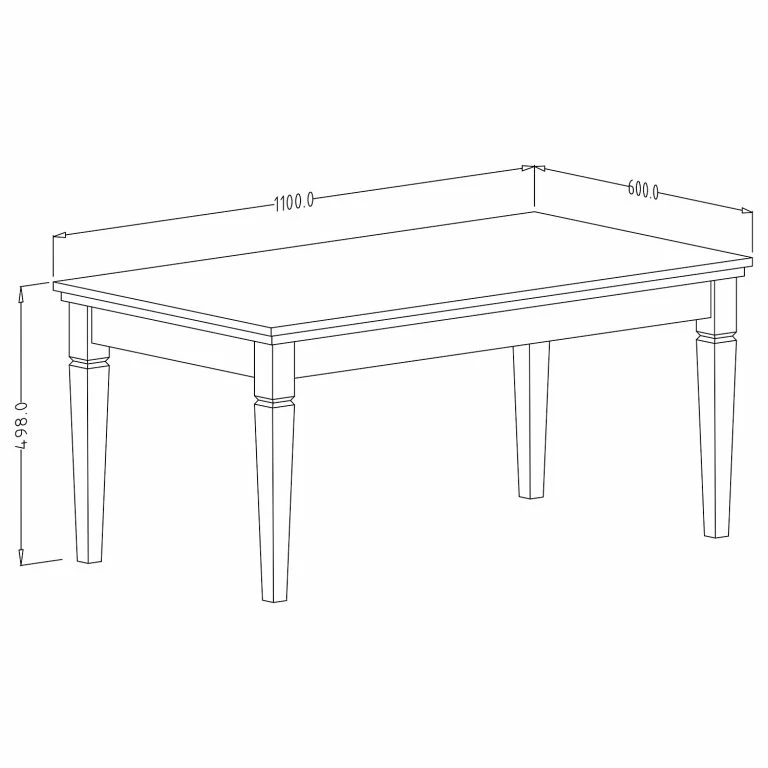 Loftscape Ridgevalley Table Basse Emmanuela – Imitation épicéa Blanc