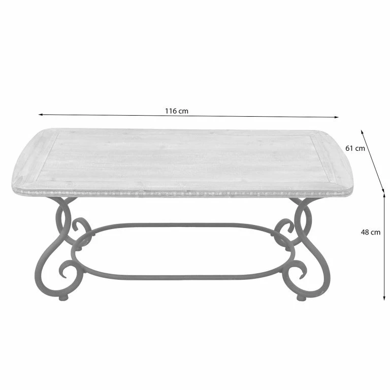 Loftscape Ridgevalley Table Basse Manderfeld – Pin Massif – Pin / Noir