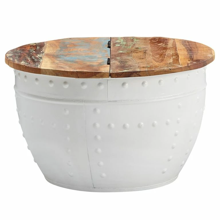 loftscape Ridgevalley Table basse Massaa I – Manguier massif / Métal – Manguier / Blanc