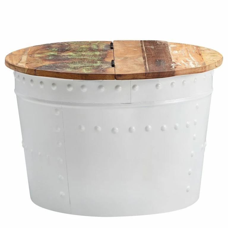 loftscape Ridgevalley Table basse Massaa II – Manguier massif / Métal – Manguier / Blanc