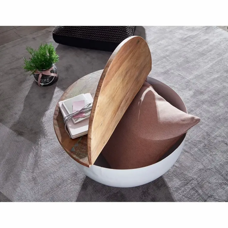 Loftscape Ridgevalley Table Basse Massaa III – Manguier Massif / Métal – Manguier / Blanc