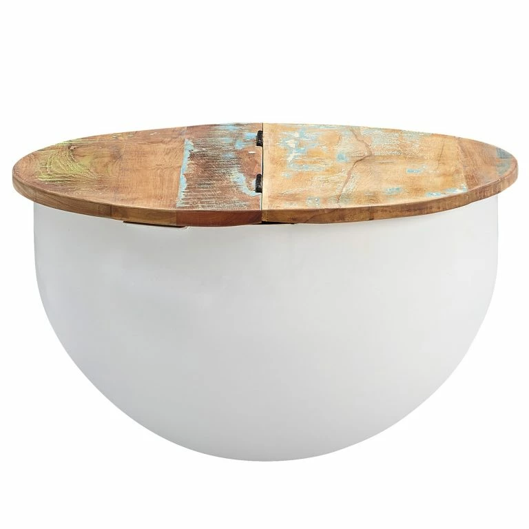 loftscape Ridgevalley Table basse Massaa III – Manguier massif / Métal – Manguier / Blanc