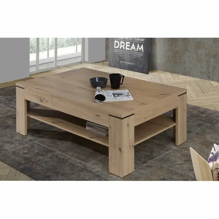 Loftscape Ridgevalley Table Basse Moro – Imitation Chêne Artisan