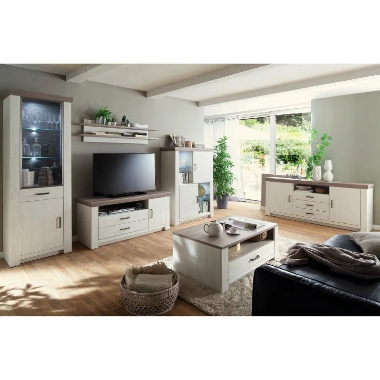 Loftscape Ridgevalley Table Basse Pontile – Imitation Pin Aurélio / Imitation Chêne Nelson