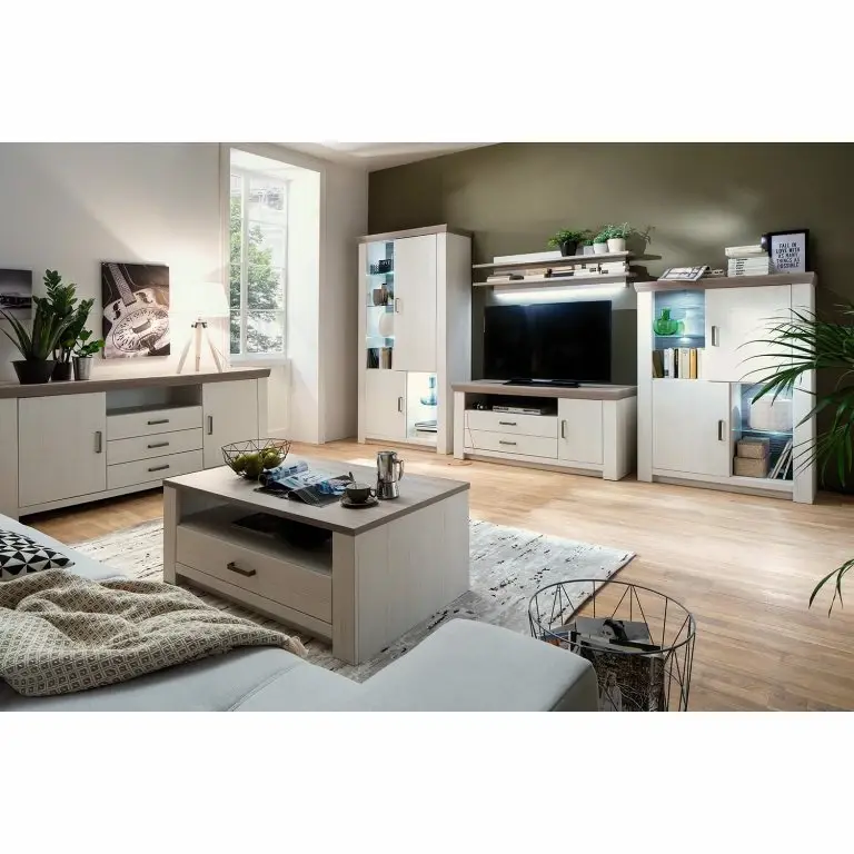 Loftscape Ridgevalley Table Basse Pontile – Imitation Pin Aurélio / Imitation Chêne Nelson