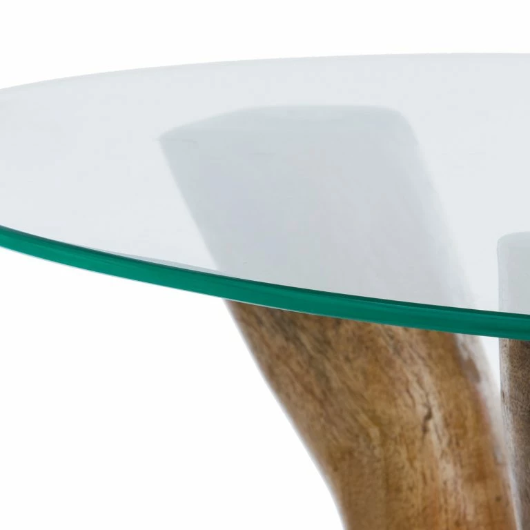 Loftscape Ridgevalley Table Basse Sandy – Manguier Massif / Verre – Marron