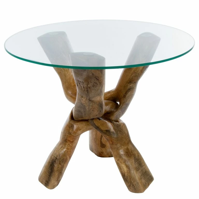 loftscape Ridgevalley Table basse Sandy – Manguier massif / Verre – Marron