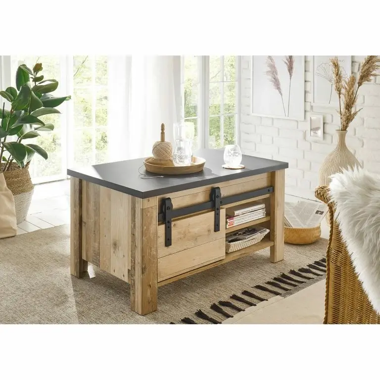 Loftscape Ridgevalley Table Basse Shutter – Imitation Chêne