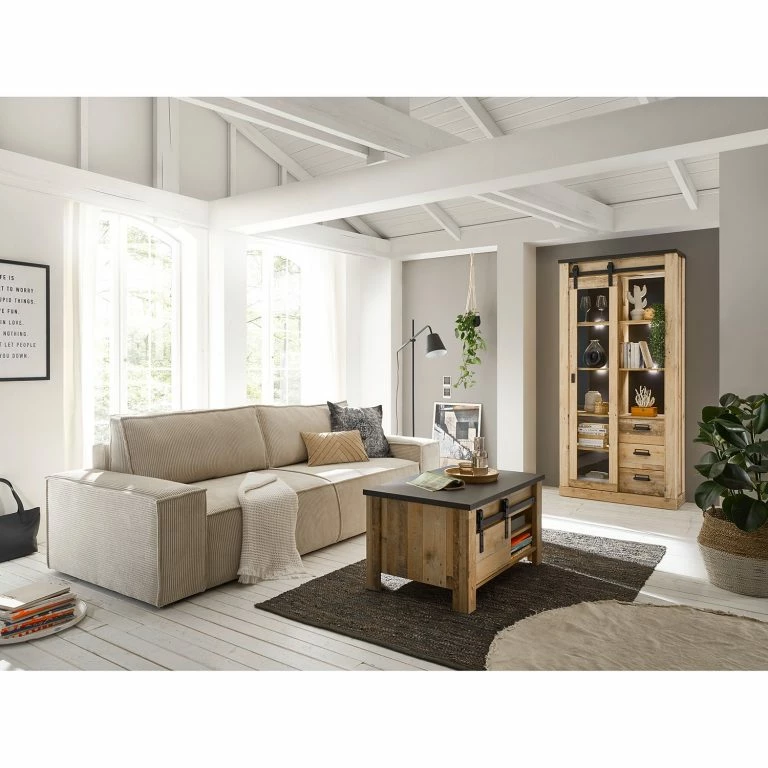 Loftscape Ridgevalley Table Basse Shutter – Imitation Chêne