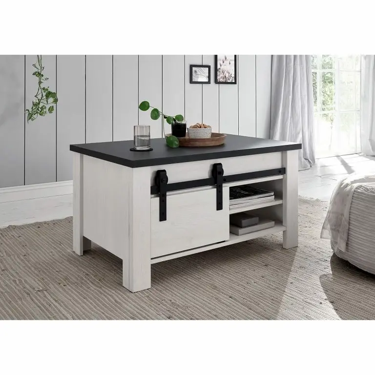 Loftscape Ridgevalley Table Basse Shutter – Imitation Pin Blanc