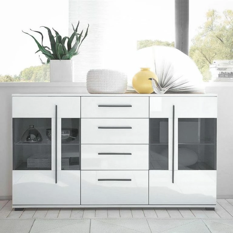 Loftscape Roomscape Buffet Farson – Blanc Brillant / Blanc