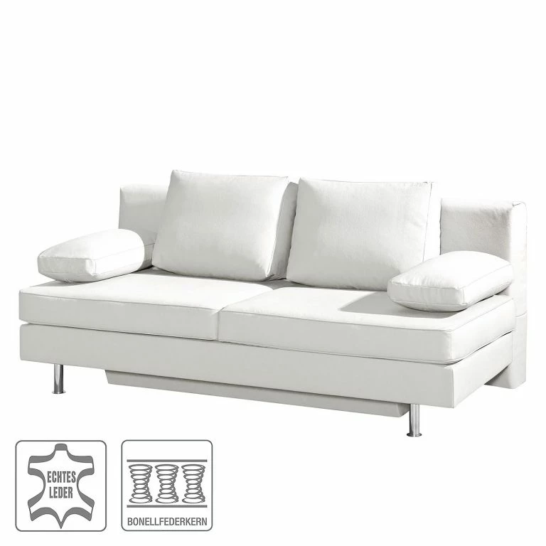 Loftscape Roomscape Canapé Convertible Emmanuela – Cuir Véritable Blanc