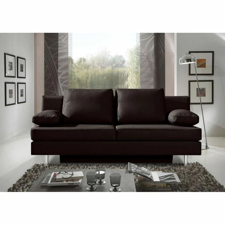 Loftscape Roomscape Canapé Convertible Emmanuela – Cuir Véritable Marron