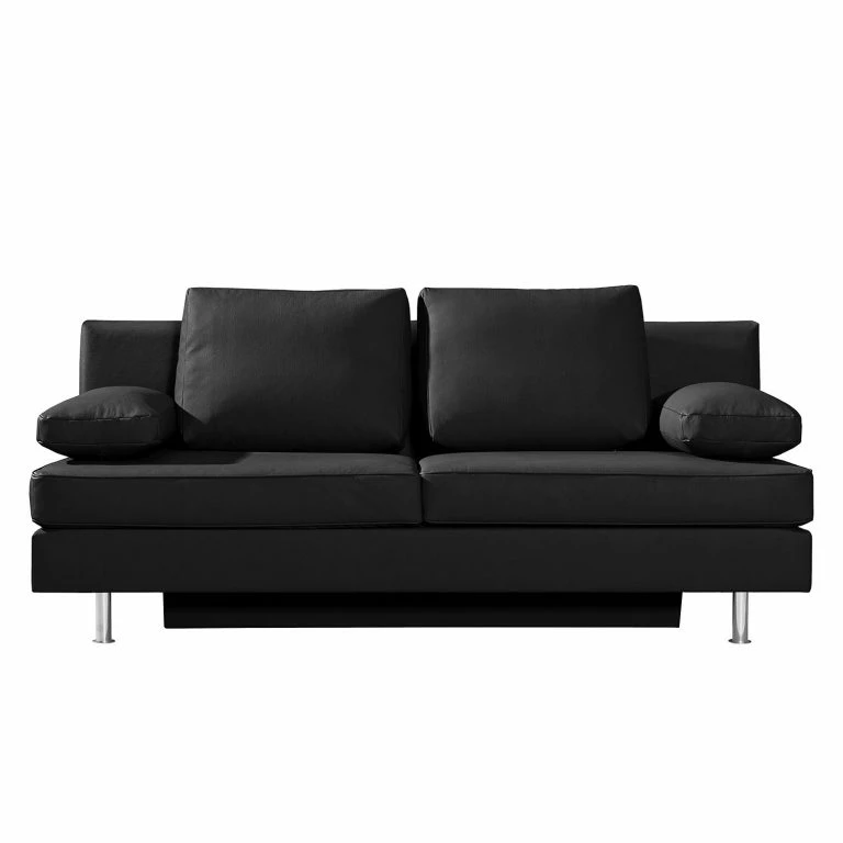 Loftscape Roomscape Canapé Convertible Emmanuela – Cuir Véritable Noir