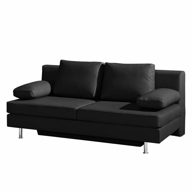 loftscape Roomscape Canapé convertible Emmanuela – Cuir véritable noir
