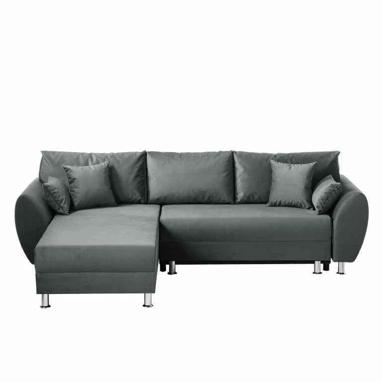 Loftscape Roomscape Canapé D’angle Glenrock – Convertible – Microfibre – Méridienne Montable Des Deux Côtés – Gris