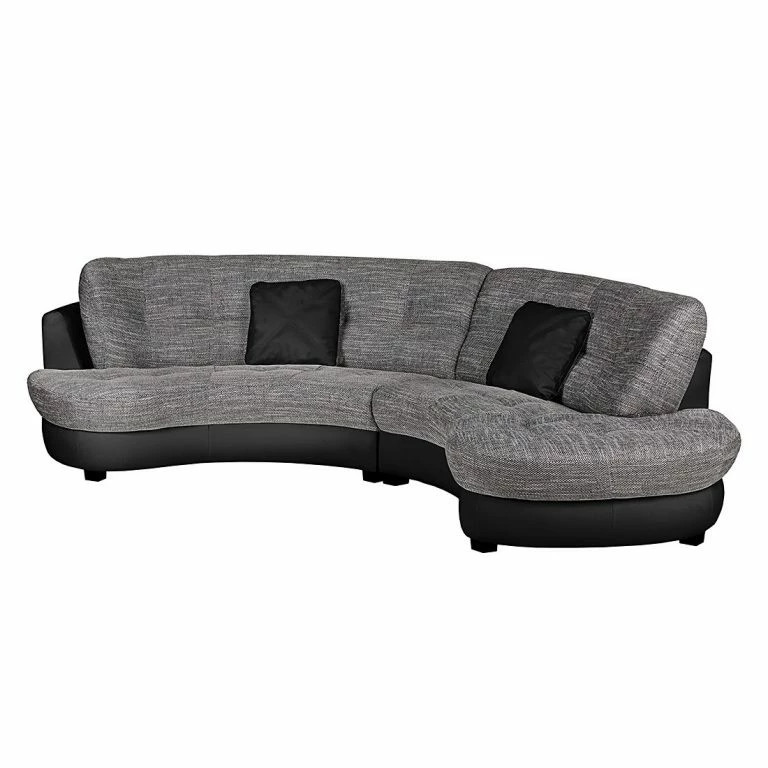 loftscape Roomscape Canapé d’angle Sabea – Noir / Gris clair