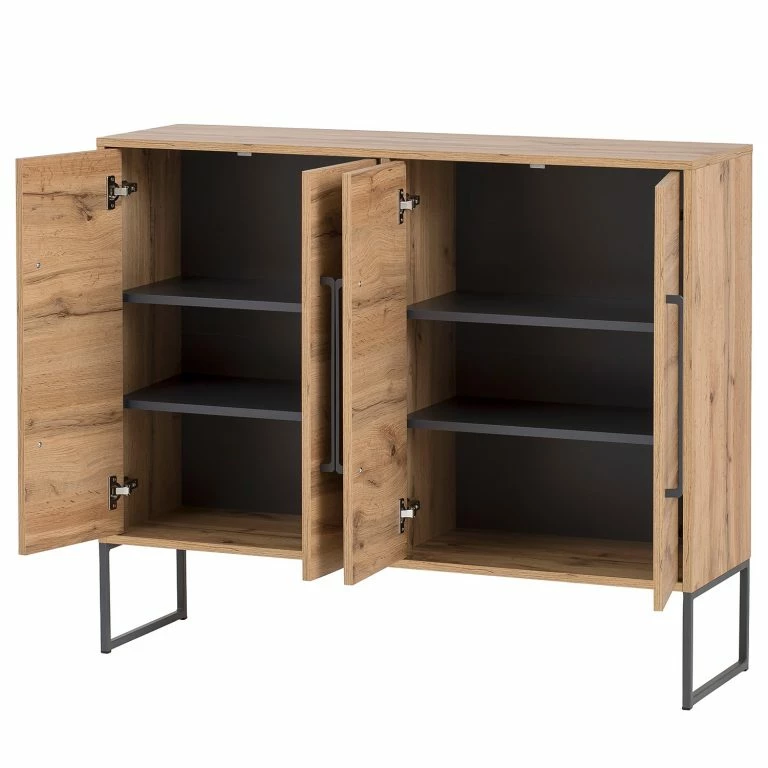 Loftscape Schildmeyer Commode Limmo I – Imitation Chêne Rustique / Noir