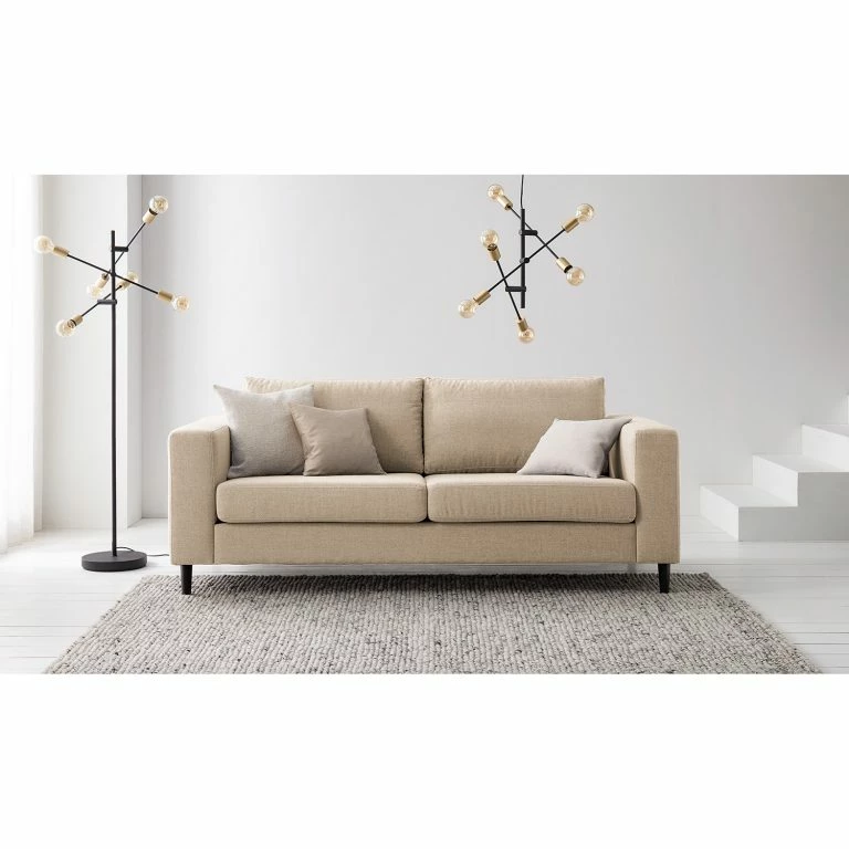 Loftscape Studio Copenhagen 2-3 Places Canapé COSO Classic – Tissu Milan : Beige – Hêtre