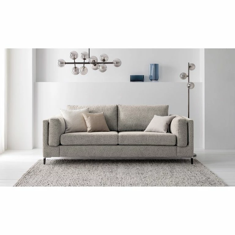 Loftscape Studio Copenhagen 2-3 Places Canapé COSO Classic+ – Tissu Chenille Rufi: Beige – Noir