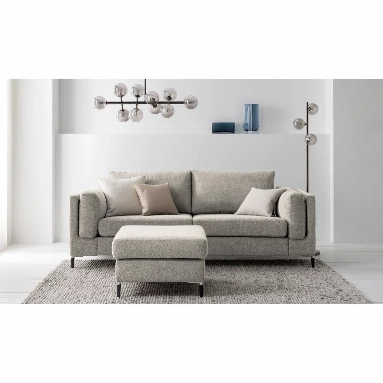 Loftscape Studio Copenhagen 2-3 Places Canapé COSO Classic+ – Tissu Chenille Rufi: Beige – Noir