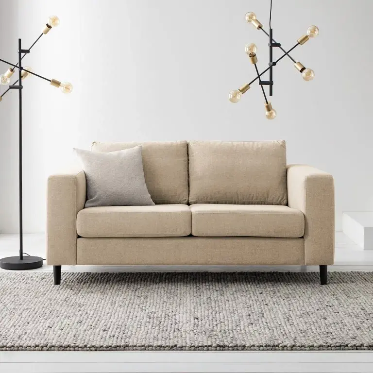 Loftscape Studio Copenhagen 2 Places Canapé COSO Classic – Tissu Milan : Beige – Hêtre