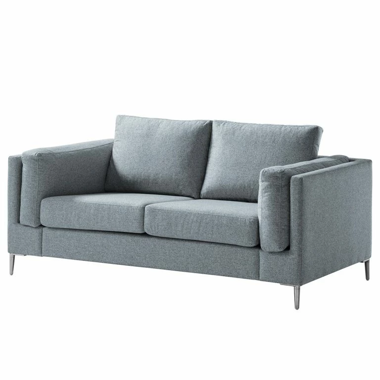 loftscape Studio Copenhagen 2 places Canapé COSO Classic+ – Tissu Inze: Gris bleu – Chrome brillant