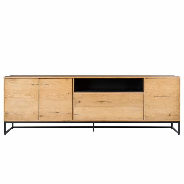 Loftscape Studio Copenhagen Buffet Flox II – Placage En Bois Véritable / Métal -Chêne / Noir