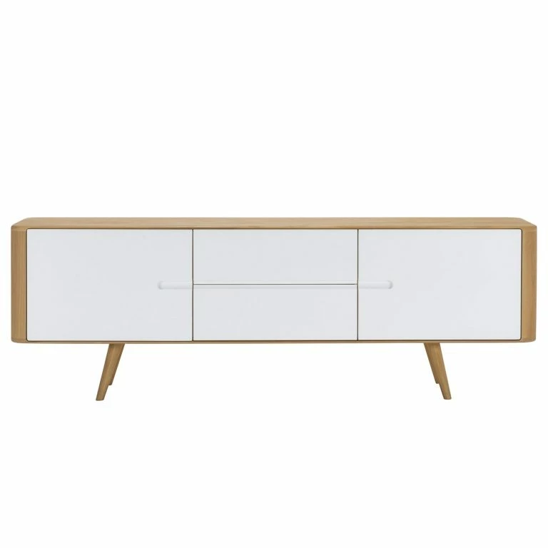 Loftscape Studio Copenhagen Buffet Loca I – Chêne Sauvage Massif – Blanc / Chêne Sauvage – Largeur : 180 Cm