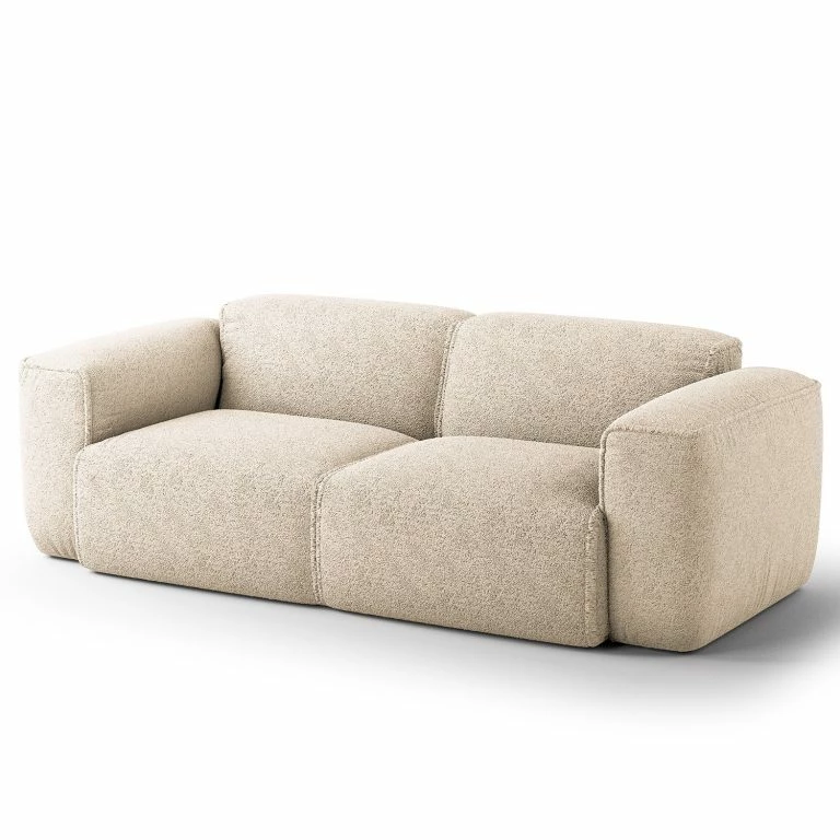 loftscape Studio Copenhagen Canapé 2 places HUDSON – Bouclé Tissu Bony: Beige