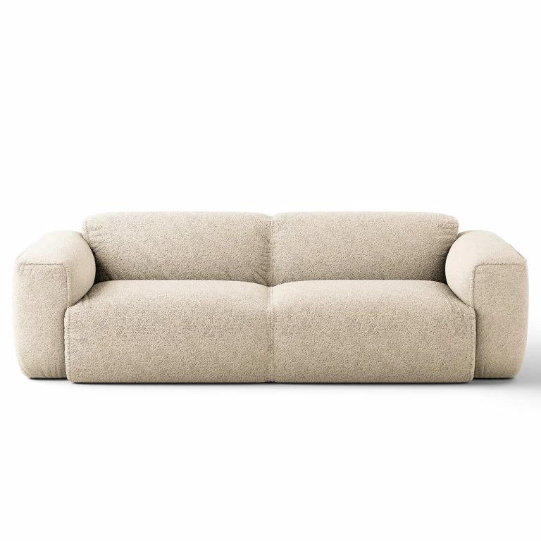 Loftscape Studio Copenhagen Canapé 3 Places HUDSON – Bouclé Tissu Bony: Beige