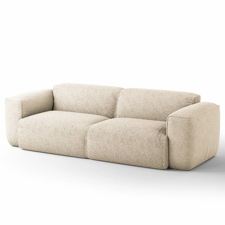 loftscape Studio Copenhagen Canapé 3 places HUDSON – Bouclé Tissu Bony: Beige