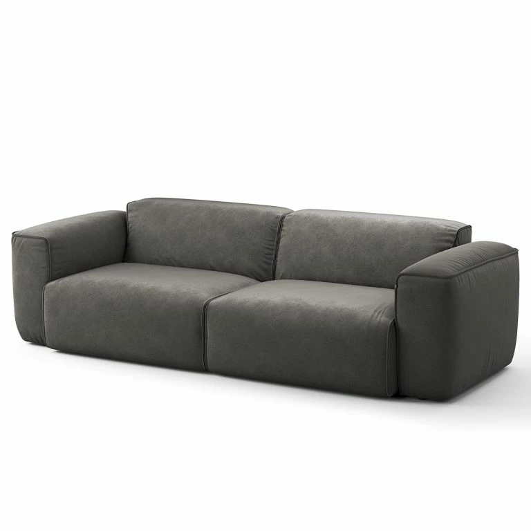 loftscape Studio Copenhagen Canapé 3 places HUDSON – Microfibre Teda: Gris foncé