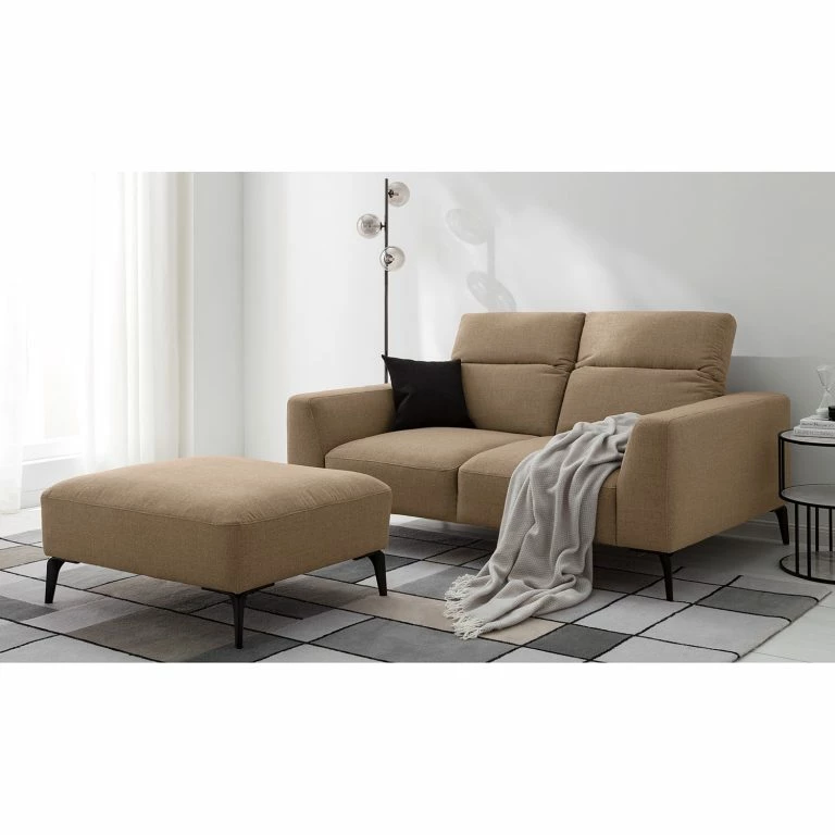 Loftscape Studio Copenhagen Canapé Berrie (2 Places) – Tissu Milan : Gris-Marron