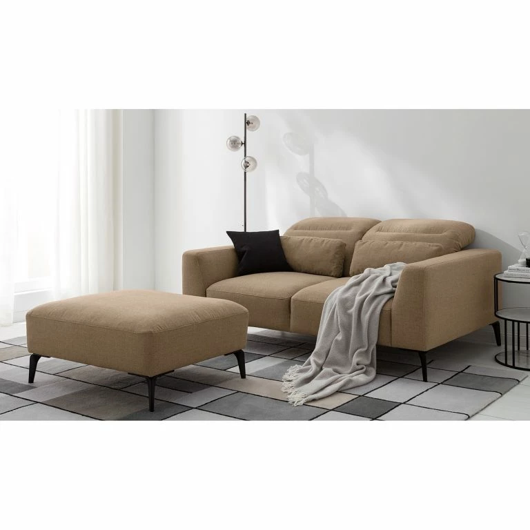 Loftscape Studio Copenhagen Canapé Berrie (2 Places) – Tissu Milan : Gris-Marron