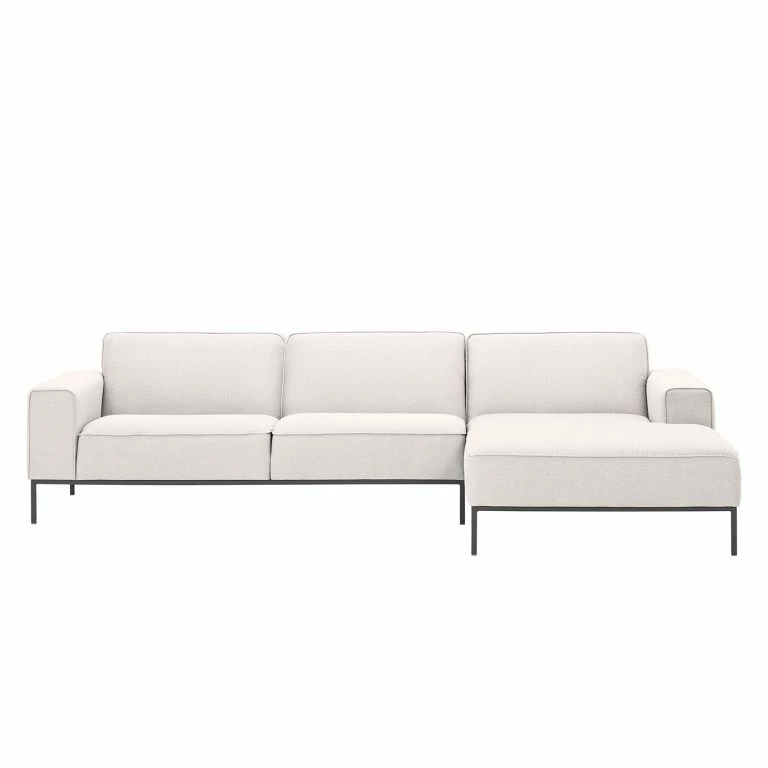 Loftscape Studio Copenhagen Canapé D’angle Ampio II Tissu – Tissu Floreana : Beige – Méridienne Courte à Droite (vue De Face) – Gris
