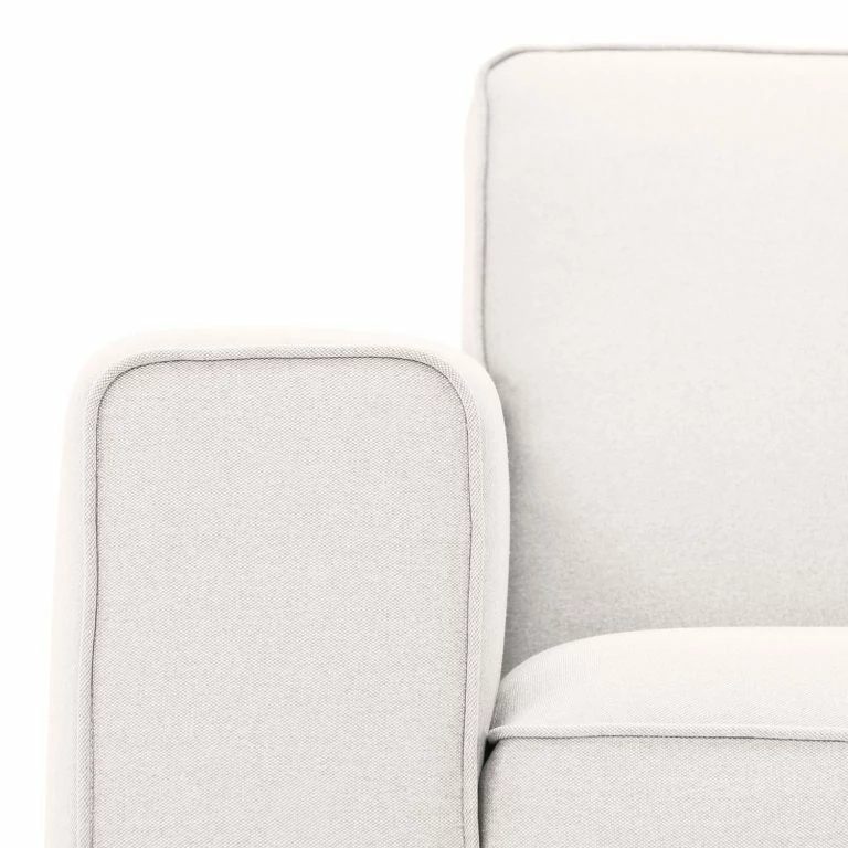 Loftscape Studio Copenhagen Canapé D’angle Ampio II Tissu – Tissu Floreana : Beige – Méridienne Courte à Droite (vue De Face) – Gris