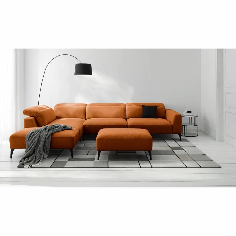 Loftscape Studio Copenhagen Canapé D’angle Berrie II – Tissu Saia: Rouille – Largeur : 325 Cm – Méridienne Longue à Gauche (vue De Face)