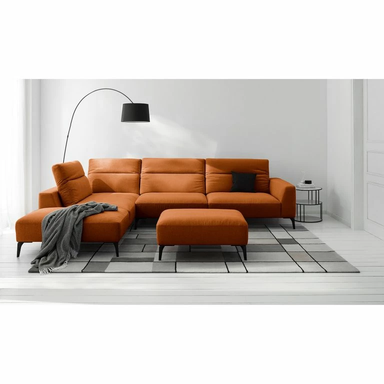 Loftscape Studio Copenhagen Canapé D’angle Berrie II – Tissu Saia: Rouille – Largeur : 325 Cm – Méridienne Longue à Gauche (vue De Face)