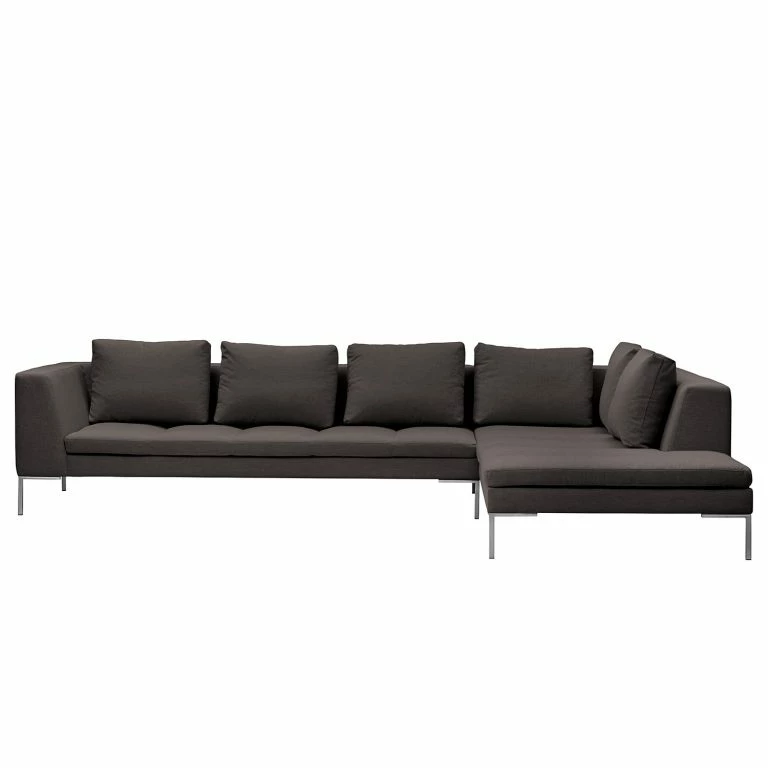 Loftscape Studio Copenhagen Canapé D’angle Madison I – Tissu Anda II : Anthracite – Largeur : 319 Cm – Méridienne Longue à Droite (vue De Face)