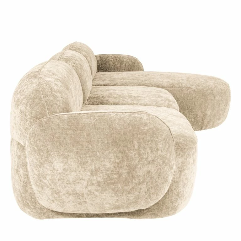 Loftscape Studio Copenhagen Canapé D’angle Vieux Colpo – Microfibre Alana: Créme – Largeur : 344 Cm – Méridienne Courte à Droite (vue De Face)