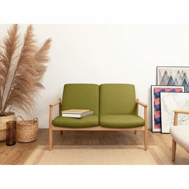 Loftscape Studio Copenhagen Canapé Froid (2 Places) – Tissu – Tissu Baca: Marron Clair – Chêne Clair
