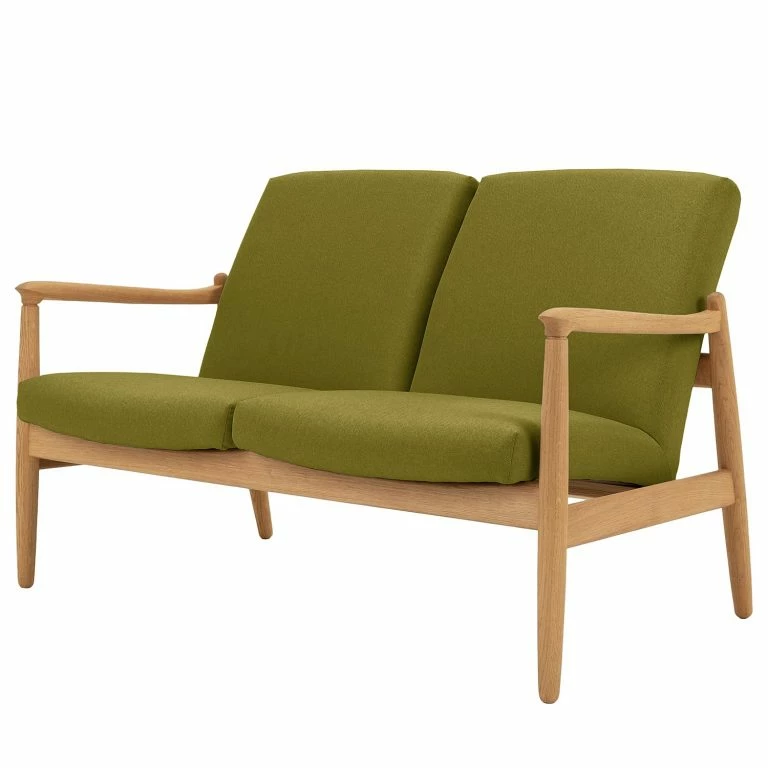 loftscape Studio Copenhagen Canapé Froid (2 places) – Tissu – Tissu Baca: Marron clair – Chêne clair