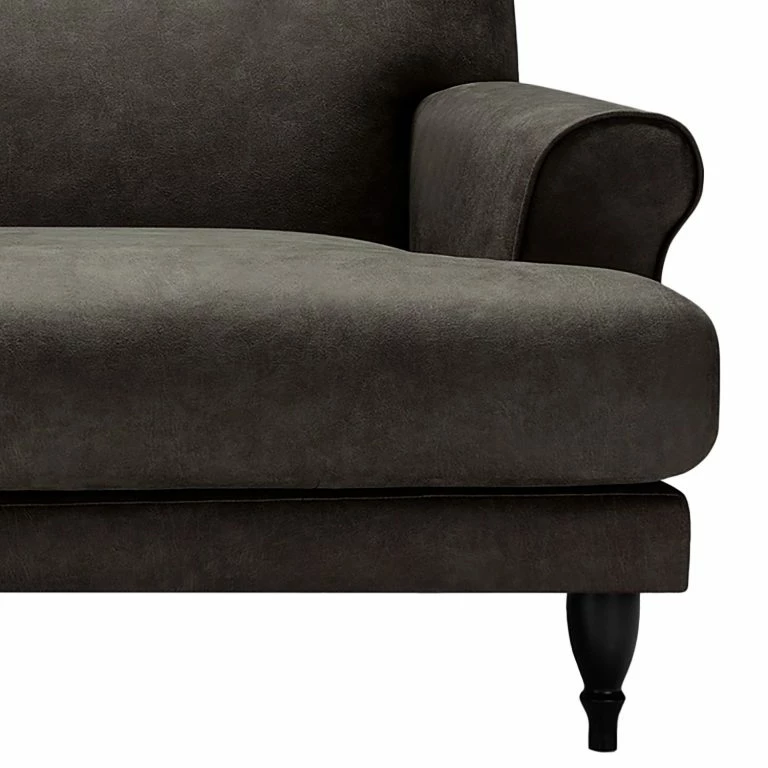 Loftscape Studio Copenhagen Canapé Ginger (3 Places) – Microfibre Hila: Marron Foncé – Noir