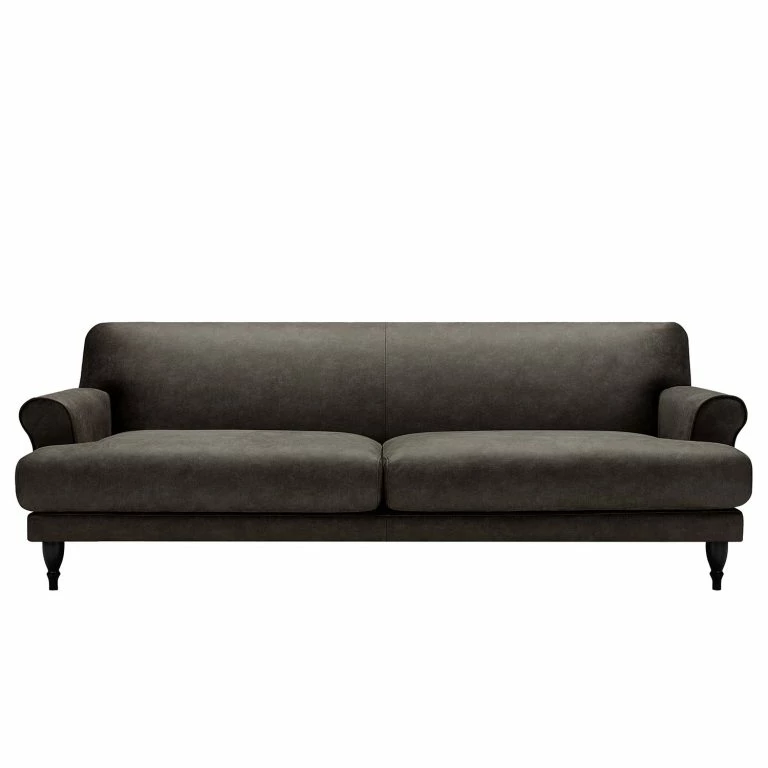 loftscape Studio Copenhagen Canapé Ginger (3 places) – Microfibre Hila: Marron foncé – Noir